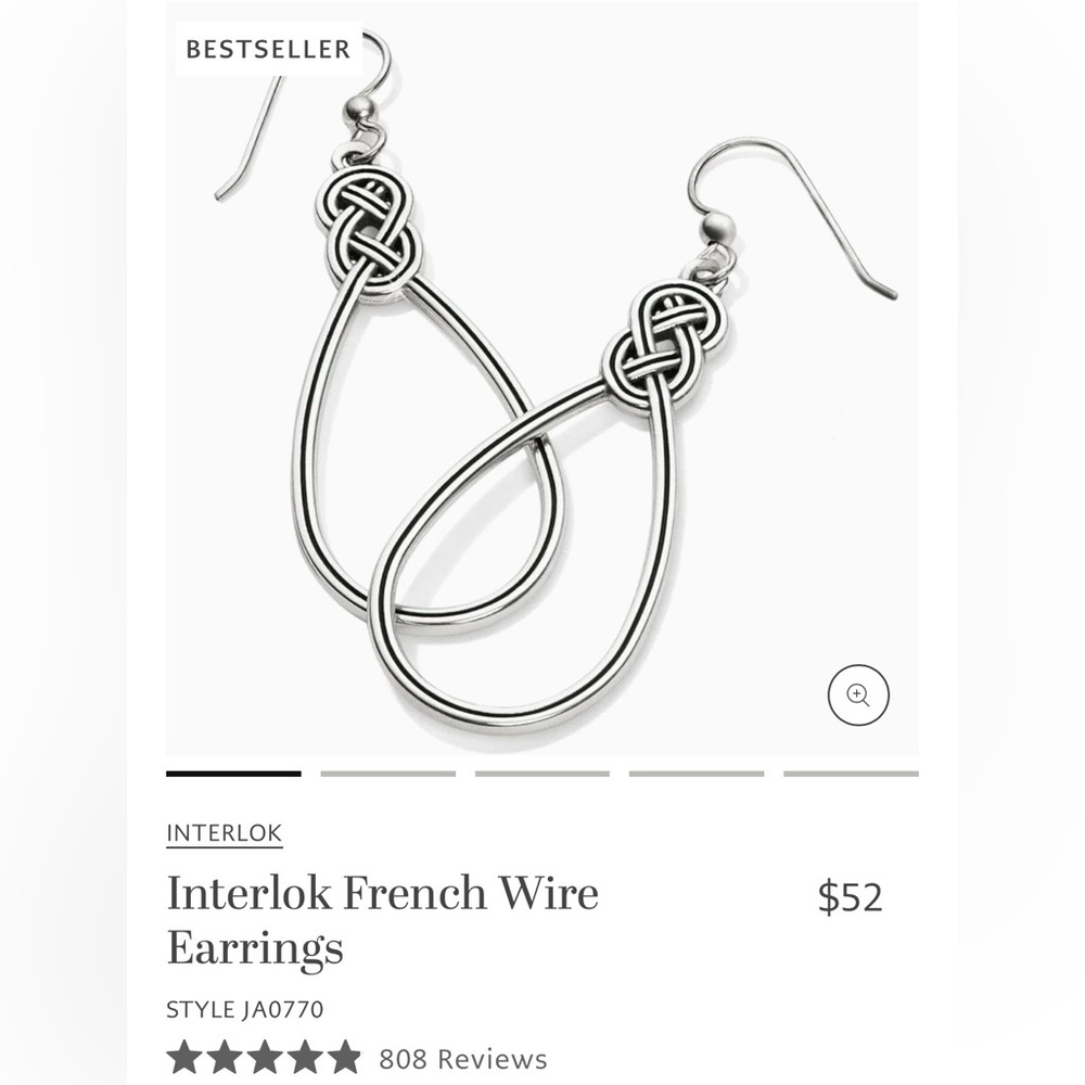 Brighton Interlok Silver French Wire Earrings